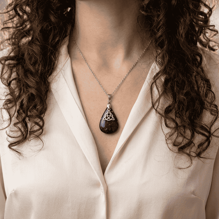 Pendentif en Sodalite et son Triquetra (PE603)