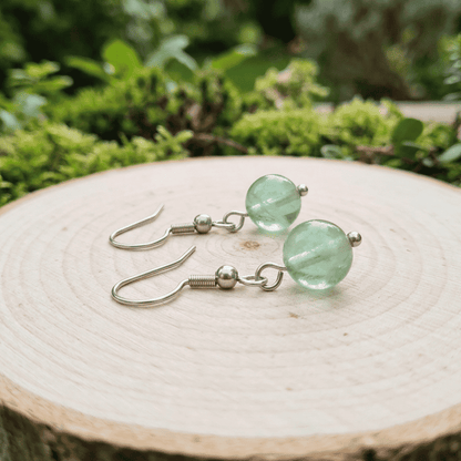 Boucles d'oreilles en Fluorite verte (BO255)