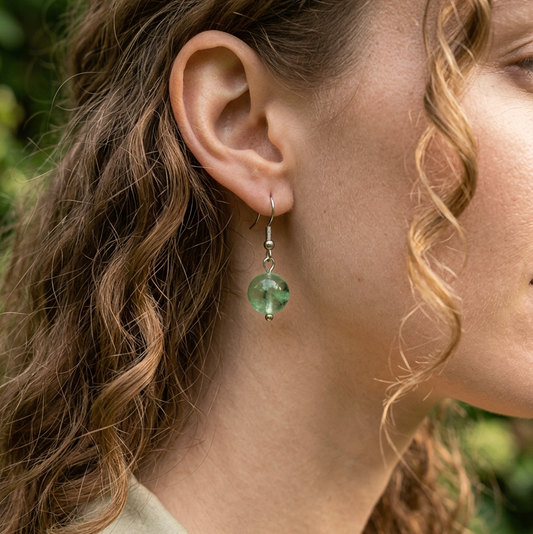 Boucles d'oreilles en Fluorite verte (BO255)