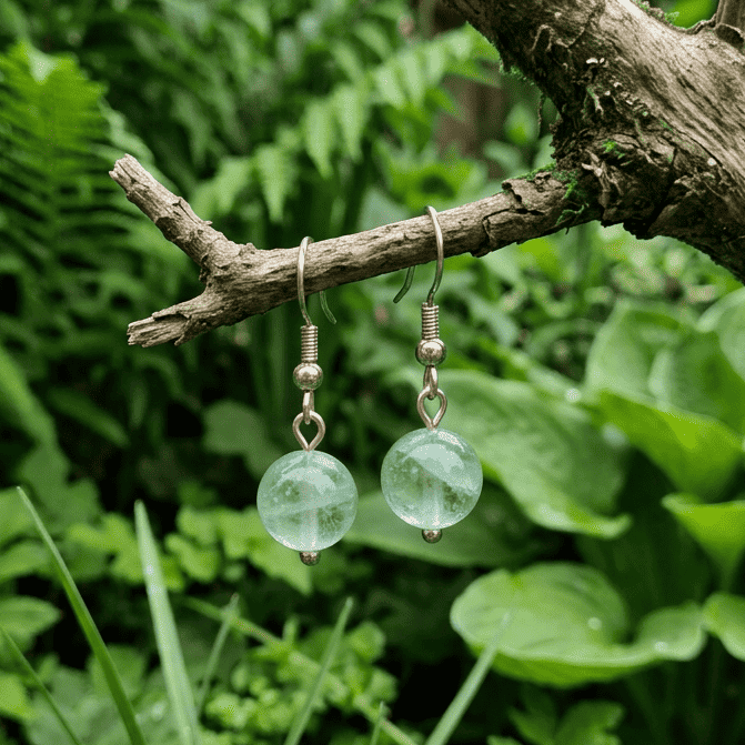 Boucles d'oreilles en Fluorite verte (BO255)