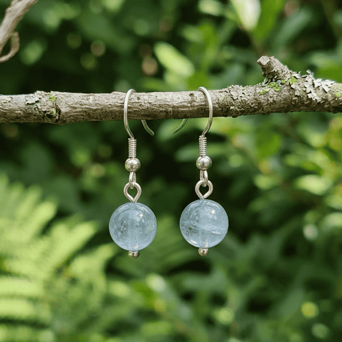 Boucles d'oreilles en Fluorite bleue (BO254)