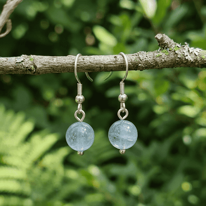 Boucles d'oreilles en Fluorite bleue (BO254)