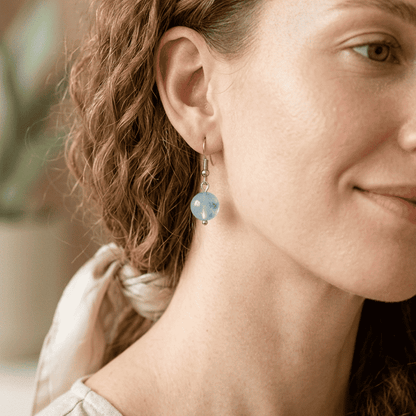 Boucles d'oreilles en Fluorite bleue (BO254)