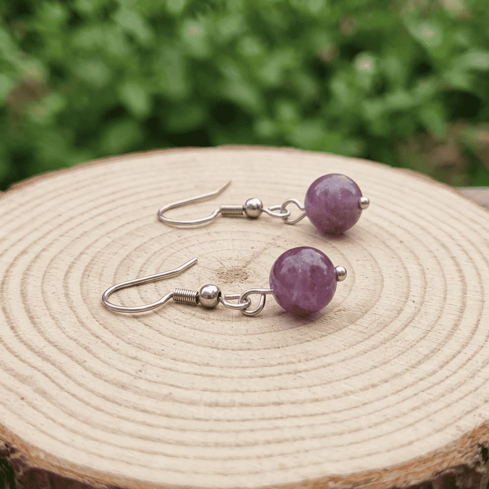 Boucles d'oreilles en Fluorite violette (BO256)