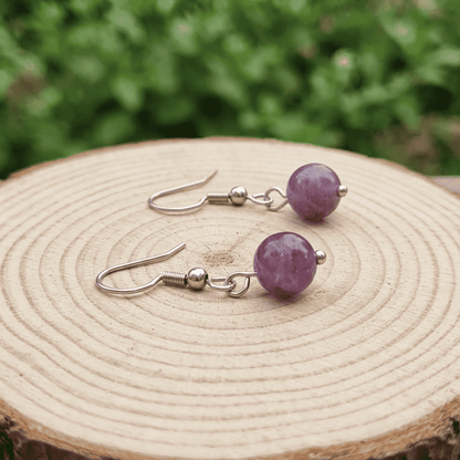 Boucles d'oreilles en Fluorite violette (BO256)