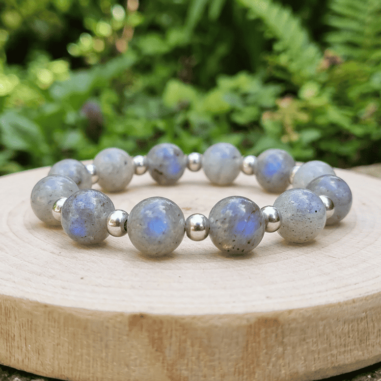 Bracelet en perles de Labradorite 12mm - 15