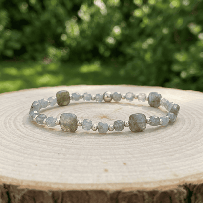 Bracelet en perles de Labradorite carrées - 15
