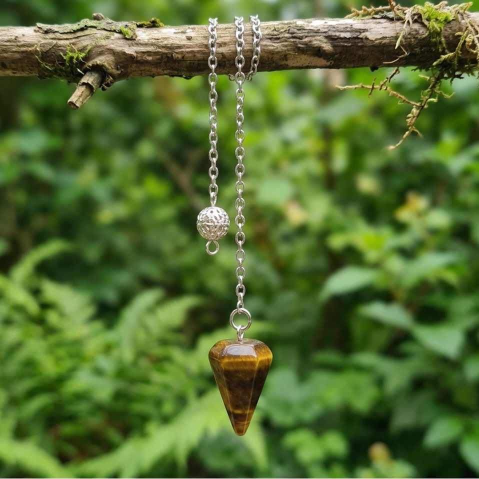 Pendule en Œil de Tigre de petite taille (PEND27)