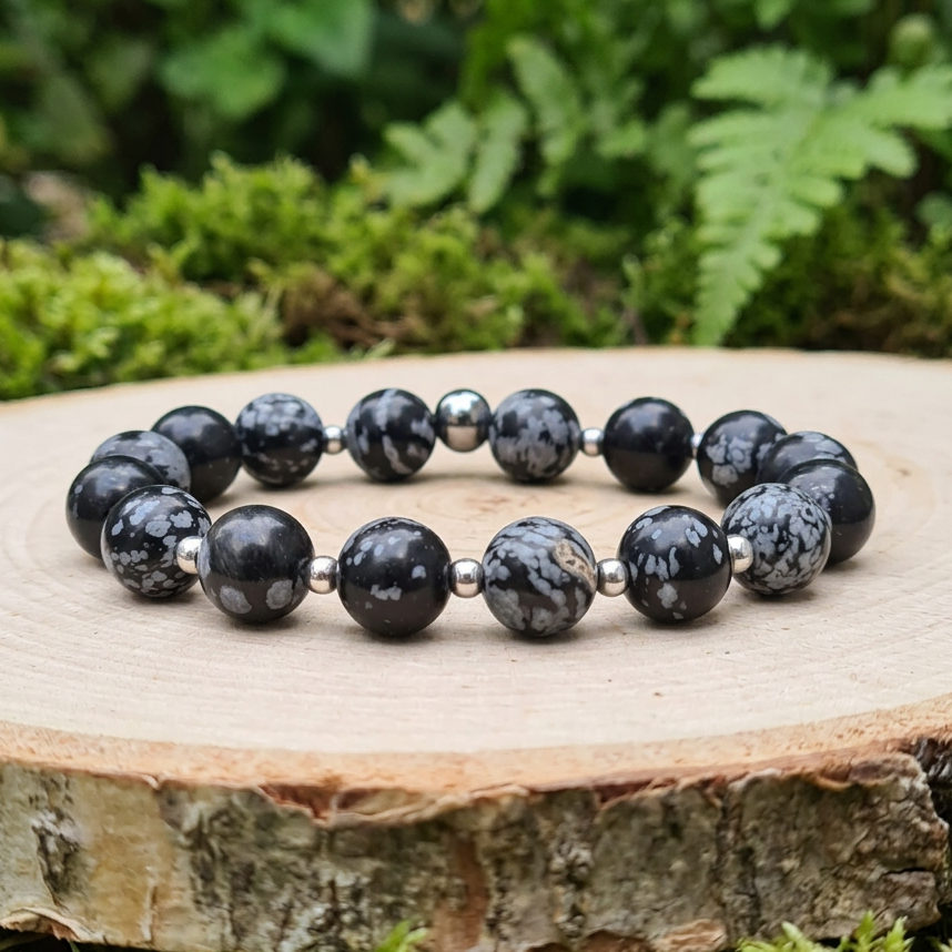 Bracelet en Obsidienne mouchetée - 15