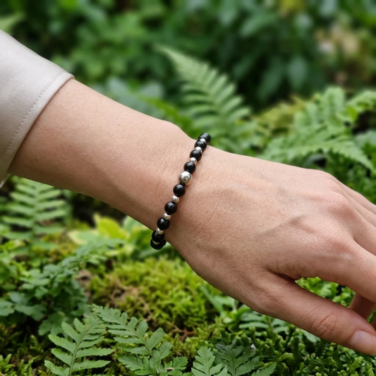 Bracelet en Obsidienne noire 4mm