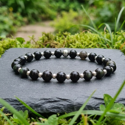 Bracelet en Obsidienne Œil Céleste 6mm