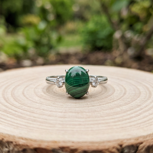 Bague réglable en Malachite (BAG64 - 4)