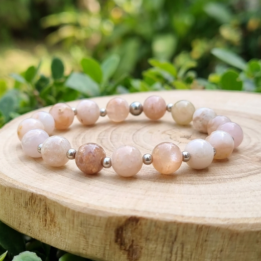 Bracelet en Agate Fleurs de cerisier