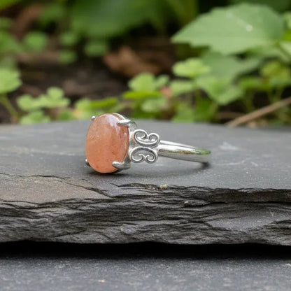 Bague réglable en Pierre de Soleil (BAG62-5)