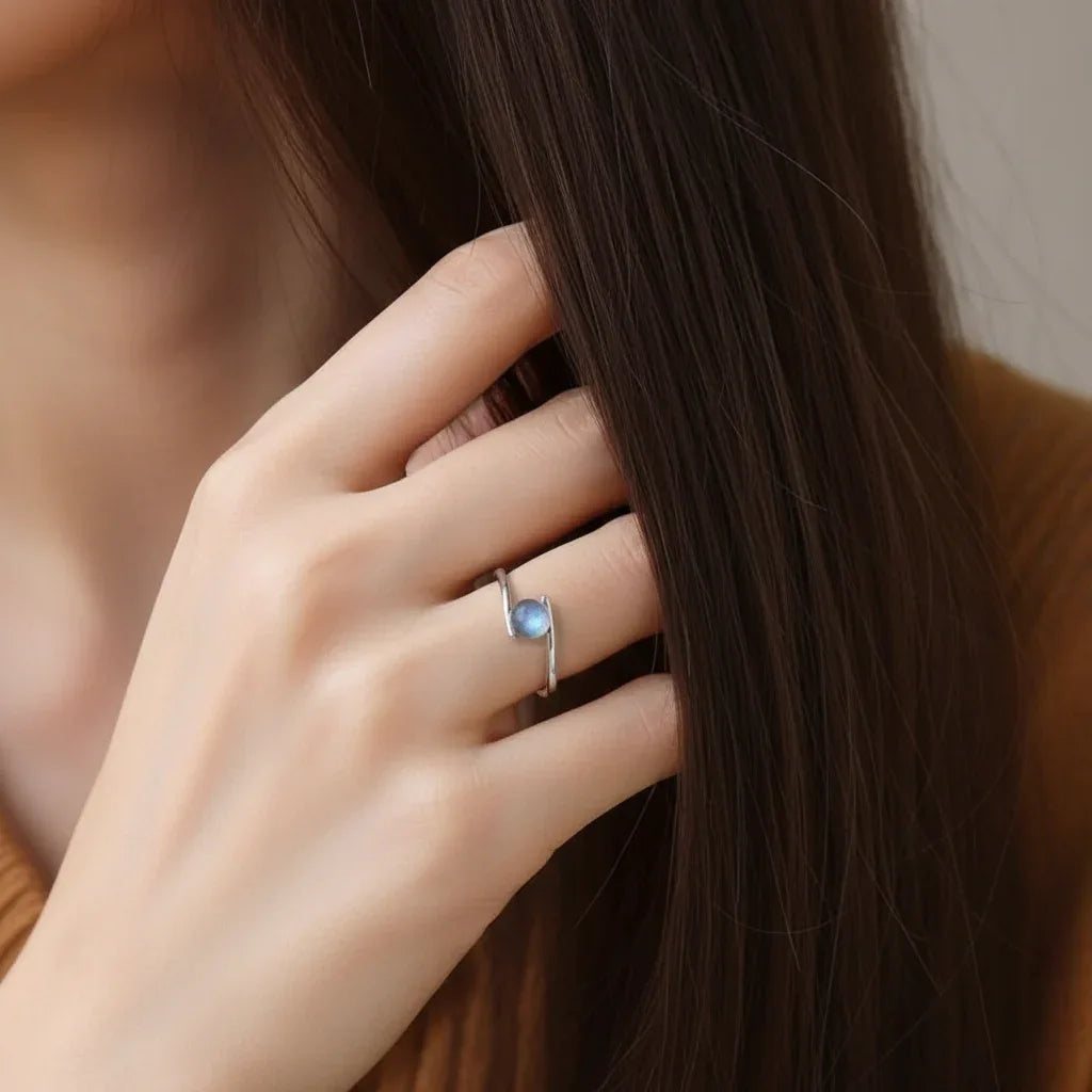 Bague réglable en Labradorite (BAG43-9) - ENAE Minéraux