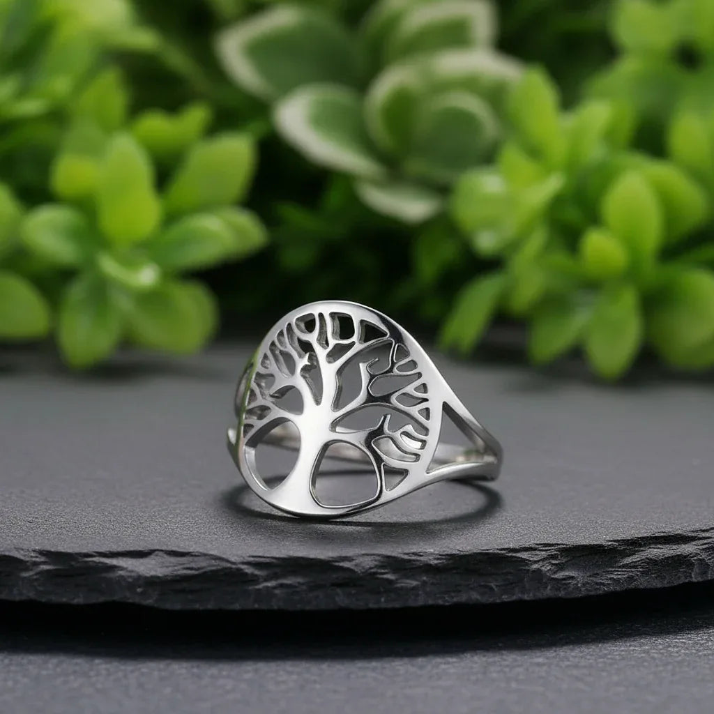Bague réglable Arbre de Vie en acier inoxydable (BAGADV)