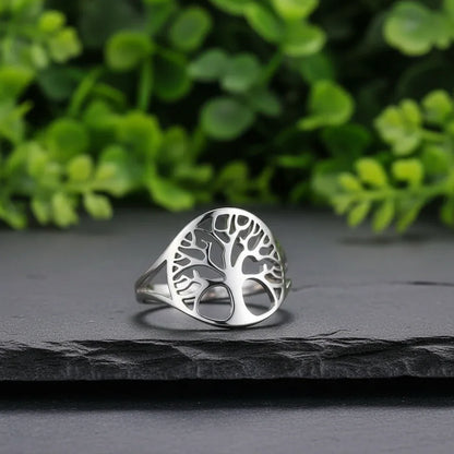 Bague réglable Arbre de Vie en acier inoxydable (BAGADV)