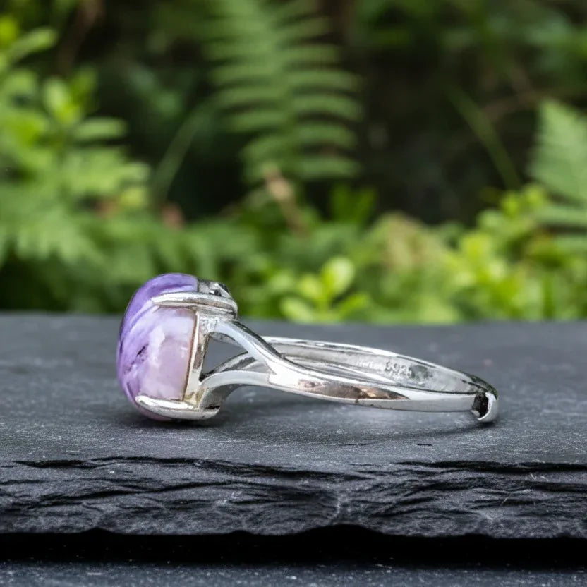 Bague réglable en Charoïte (BAG24-4)