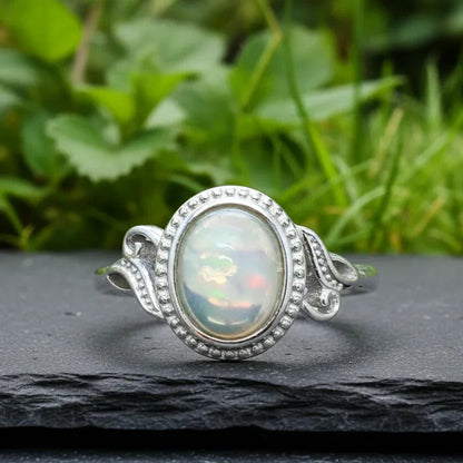 Bague réglable en Opale Welo Cristal (BAG39-1)