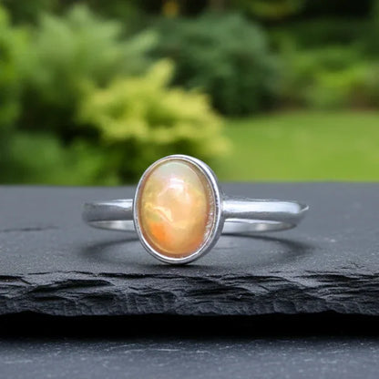 Bague réglable en Opale Welo de feu (BAG39-4)