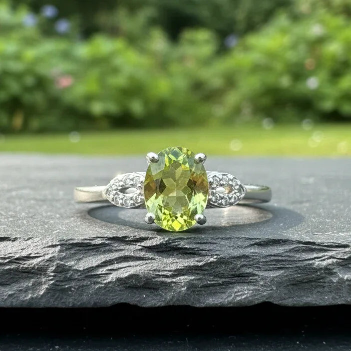 Bague réglable en Péridot (BAG30-11)