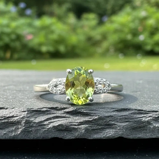 Bague réglable en Péridot (BAG30-11)