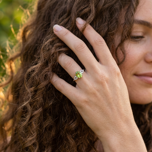 Bague réglable en Péridot (BAG30 - 11)