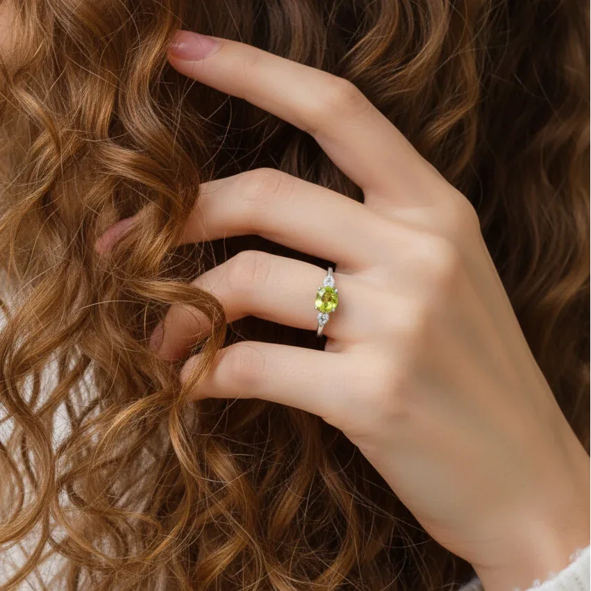 Bague réglable en Péridot (BAG30-11)