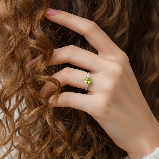 Bague réglable en Péridot (BAG30-11)
