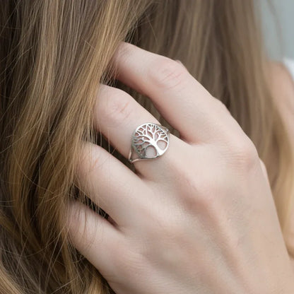 Bague réglable Arbre de Vie en acier inoxydable (BAGADV)