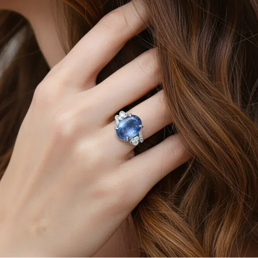 Bague réglable en Cyanite bleue (BAG78)
