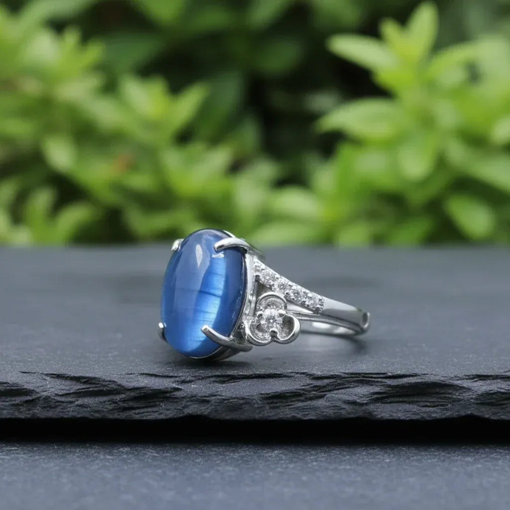 Bague réglable en Cyanite bleue (BAG78)
