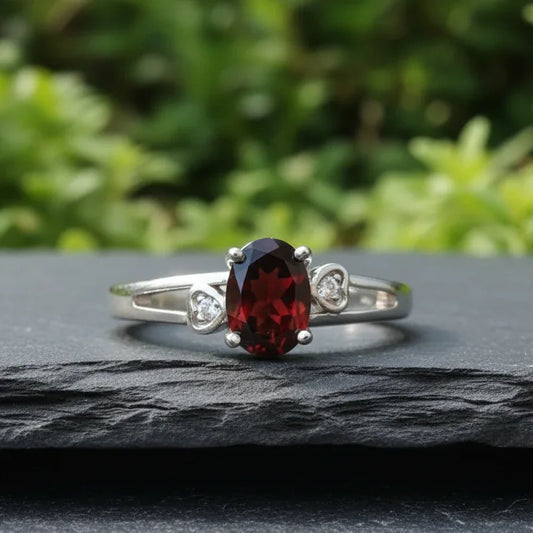 Bague réglable en Grenat (BAG25-17)