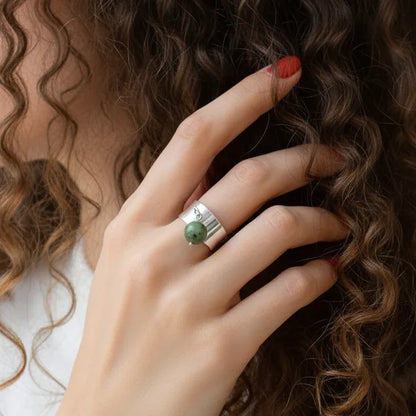 Bague réglable en Jade Néphrite (BAGAP60)