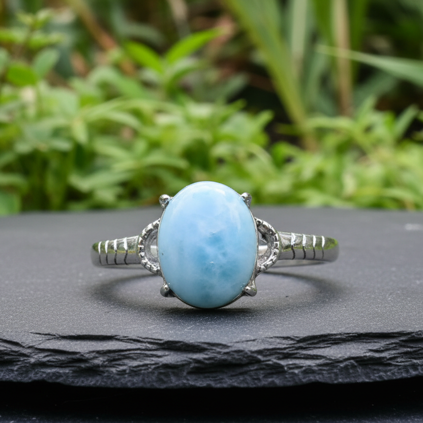 Bague réglable en Larimar (BAG27-2)