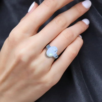 Bague réglable en Péristérite (BAGA72)