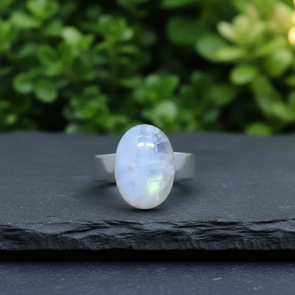 Bague réglable en Péristérite (BAGA72)