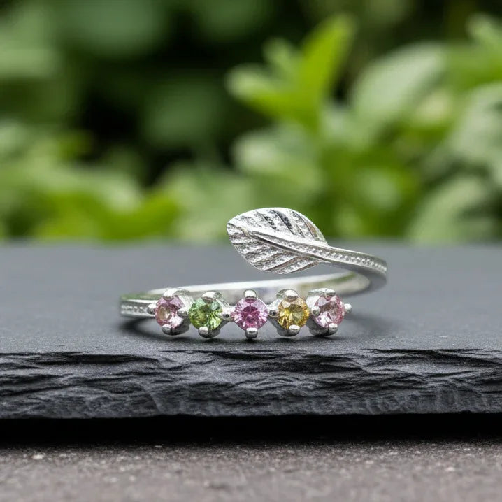 Bague réglable en Tourmaline multicolore et Argent (BAG37-1)