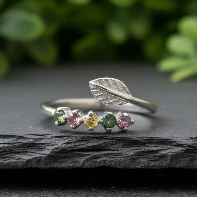 Bague réglable en Tourmaline multicolore et Argent (BAG37-2)