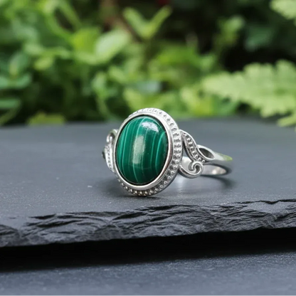 Bague réglable en Malachite (BAG64-2)