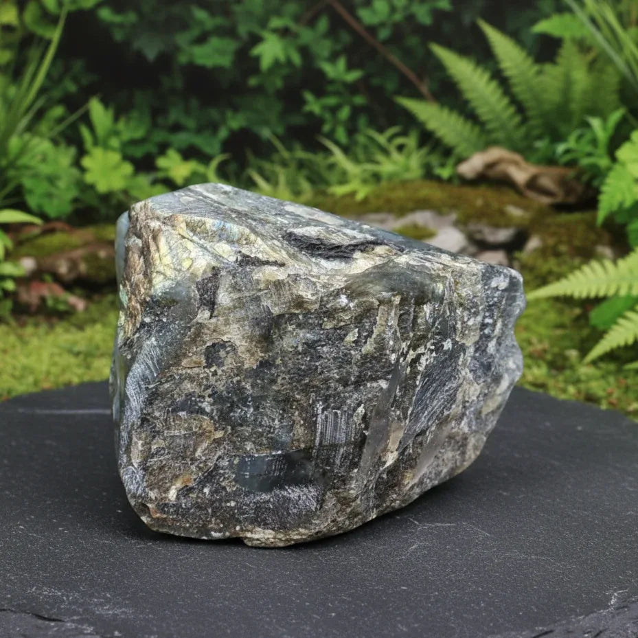 Bloc de Labradorite brut et poli 1357g (LAP352-3)