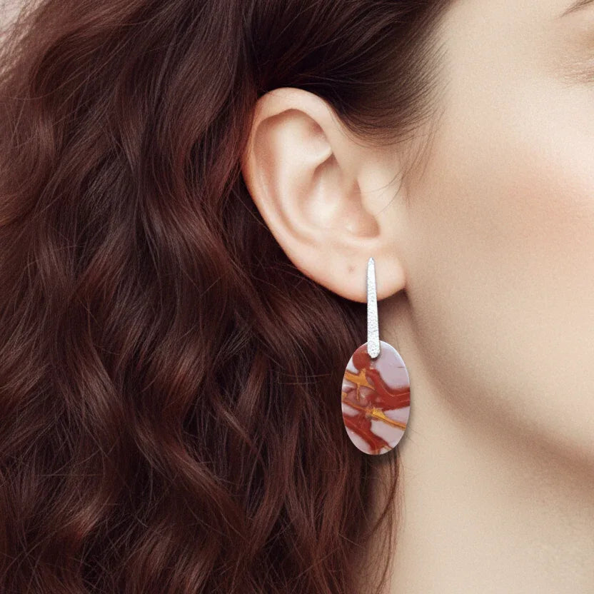 Boucles d'oreilles en Jaspe Noreena (BO93)