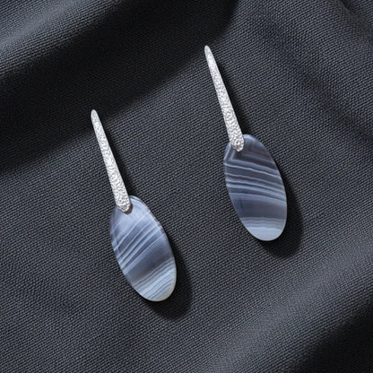 Boucles d'oreilles en Agate du Botswana (BO77)