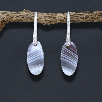 Boucles d'oreilles en Agate du Botswana (BO77)