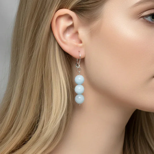 Boucles d'oreilles en Aigue-Marine (BO208-1)