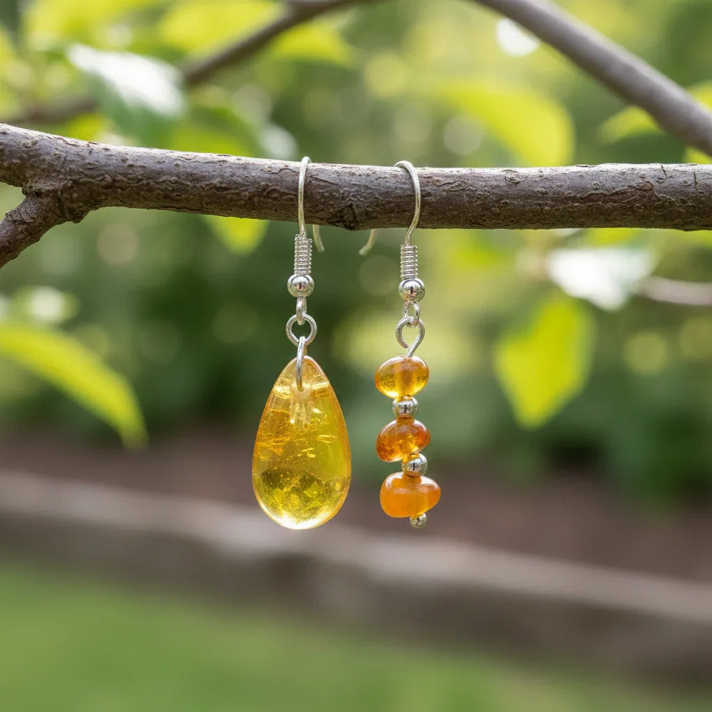 Boucles d'oreilles en Ambre (BO211)