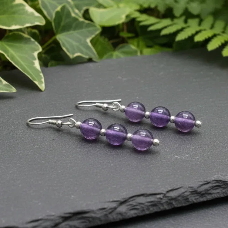 Boucles d'oreilles en Améthyste (BO229)