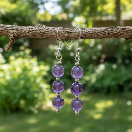Boucles d'oreilles en Améthyste (BO229)