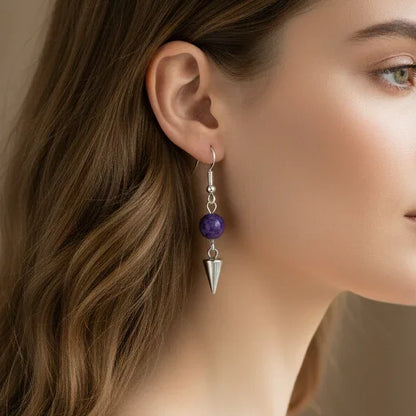 Boucles d'oreilles en Charoïte (BOHM200)