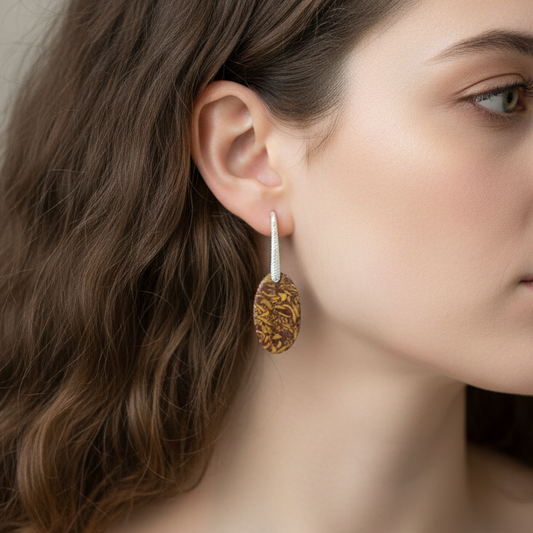 Boucles d'oreilles en Jaspe Maryam (BO102)